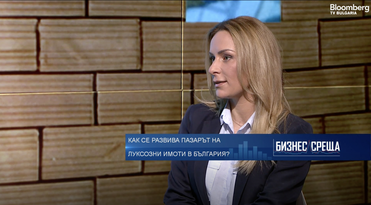 Vesela Ilieva in front of Bloomberg TV for the challenge to sell luxury properties - image 1